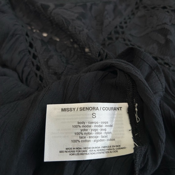 Vintage X America ladies blouse Top High Nick lace, long sleeves blue - Picture 5 of 8